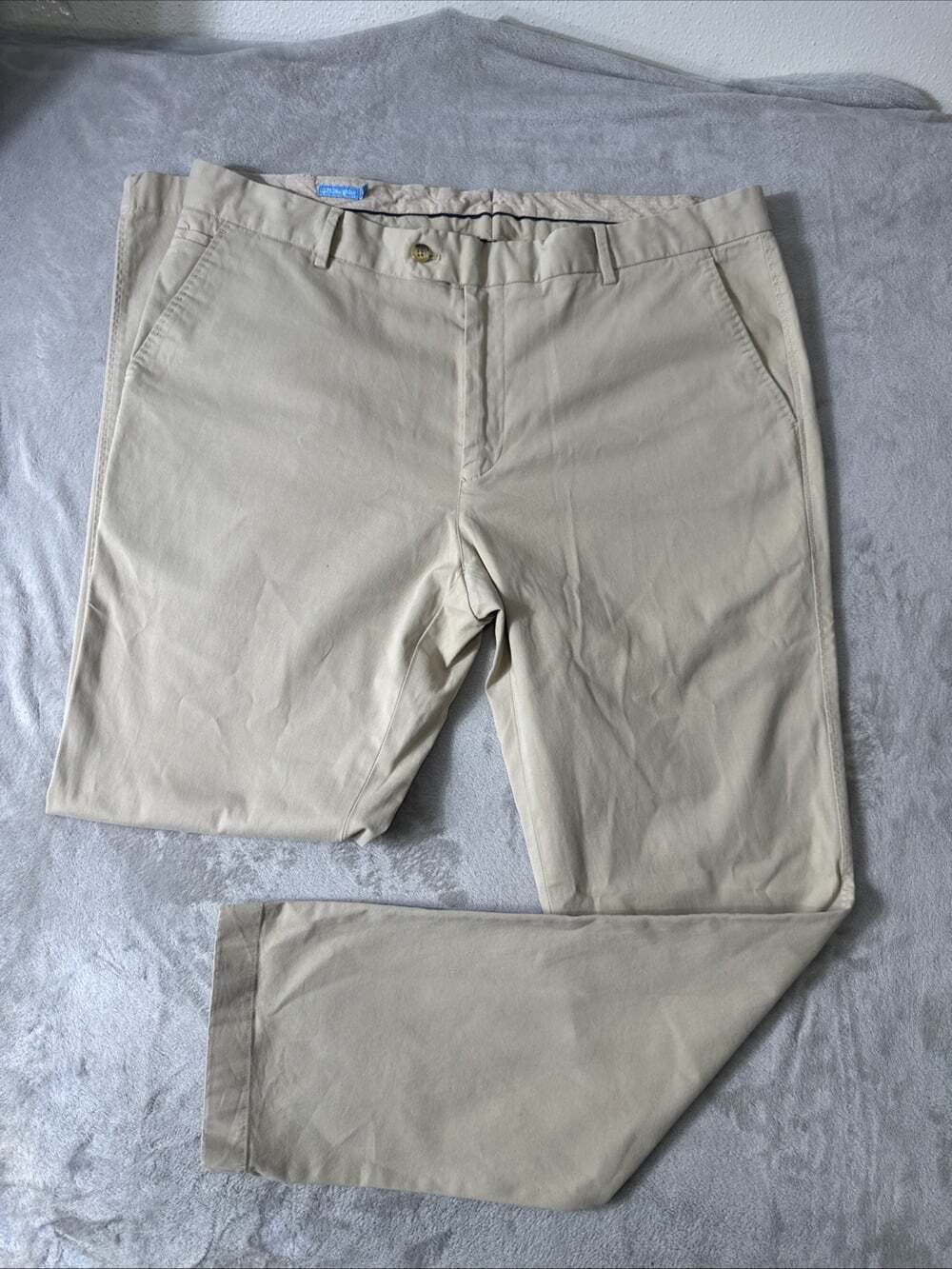 J McLaughlin Mens Pants 38x32 Khaki Tan Chino Flat Front Casual
